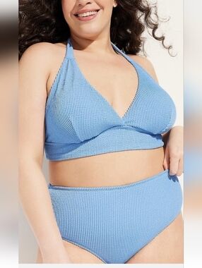 Maurices Textured Light Blue Two-Piece Bikini Set